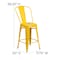 Flash Furniture 24" Yellow Metal Counter Stool-Teak Poly Seat CH-31320-24GB-YL-PL2T-GG - alternate 10
